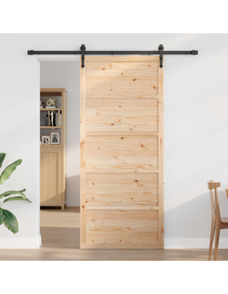 Porta del fienile Naturale 80 x 2,5 x 208 cm
