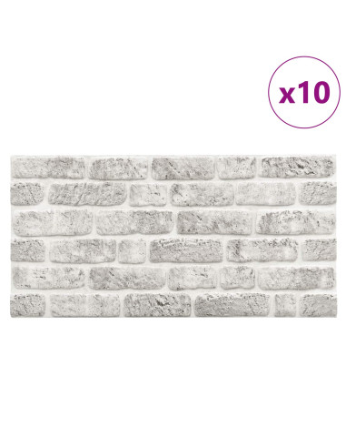 Pannelli da parete 10 pcs Grigio Chiaro 100 x 50 cm Schiuma EPS
