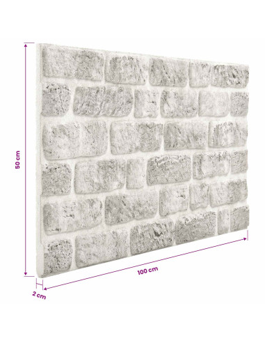 Pannelli da parete 10 pcs Grigio Chiaro 100 x 50 cm Schiuma EPS