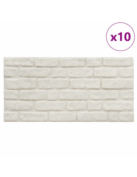 Pannelli da parete 10 pcs Bianco 100 x 50 cm Schiuma EPS