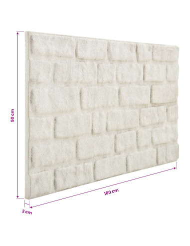 Pannelli da parete 10 pcs Bianco 100 x 50 cm Schiuma EPS