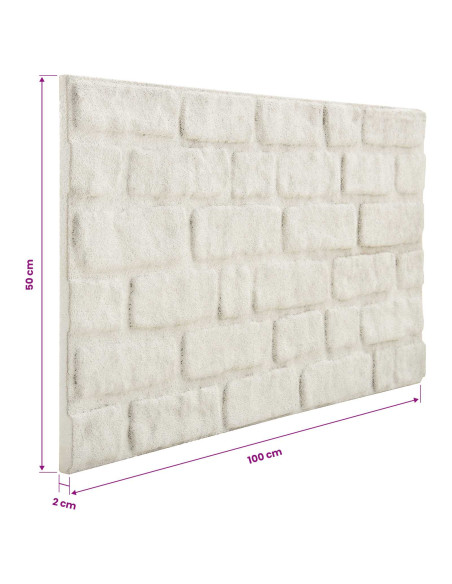 Pannelli da parete 10 pcs Bianco 100 x 50 cm Schiuma EPS