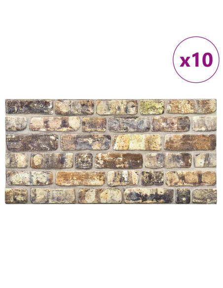 Pannelli da parete 10 pcs Multicolore 100 x 50 cm Schiuma EPS