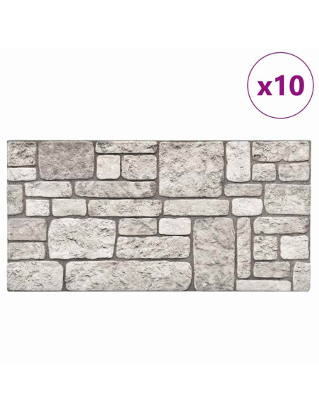 Pannelli da parete 10 pcs Grigio 100 x 50 cm Schiuma EPS