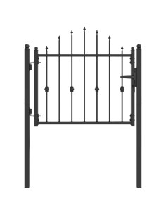 Cancello per recinzione HORST 100 x 75 cm Metallo Nero 2