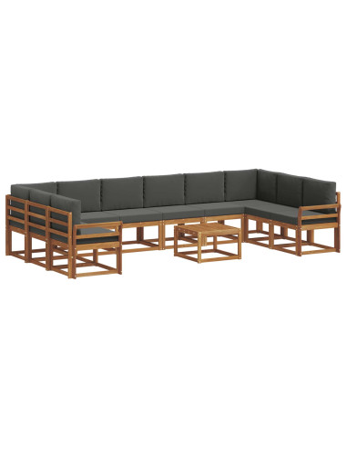 Set di divani con cuscino 11 pcs Naturale e Antracite