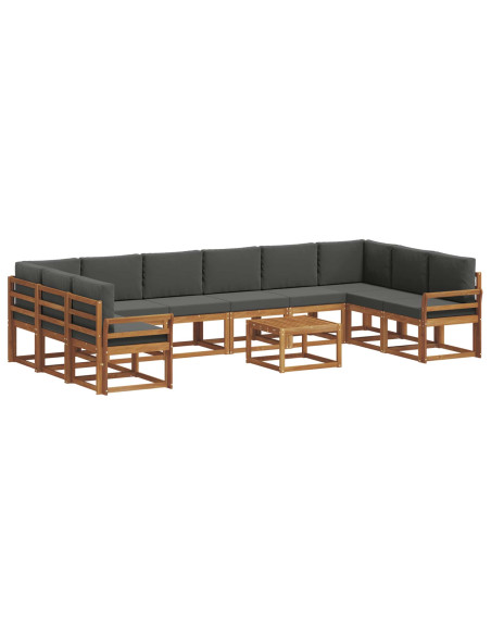 Set di divani con cuscino 11 pcs Naturale e Antracite
