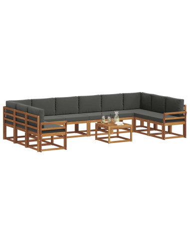 Set di divani con cuscino 11 pcs Naturale e Antracite