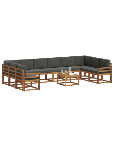Set di divani con cuscino 11 pcs Naturale e Antracite