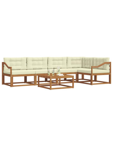 Set di divani da esterno con cuscino 6 pcs Naturale e Crema