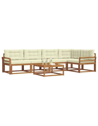 Set di divani da esterno con cuscino 6 pcs Naturale e Crema