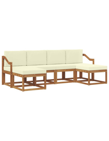 Set di divani da esterno con cuscino 6 pcs Naturale e Crema