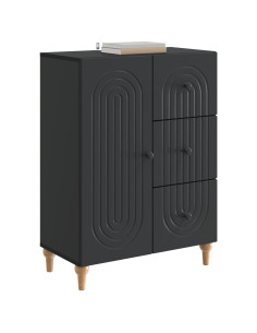 Credenza Nero 66 x 34,5 x 90 cm Legno ingegnerizzato 2