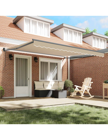 Tenda Retrattile Beige 400 × 300 cm Poliestere e Alluminio