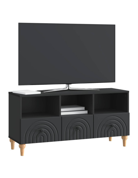 Mobile TV Nero 102 x 34,5 x 50 cm Legno ingegnerizzato