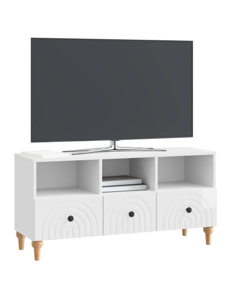 Mobile TV Bianco Lucido 102 x 34,5 x 50 cm Legno ingegnerizzato