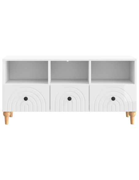 Mobile TV Bianco Lucido 102 x 34,5 x 50 cm Legno ingegnerizzato