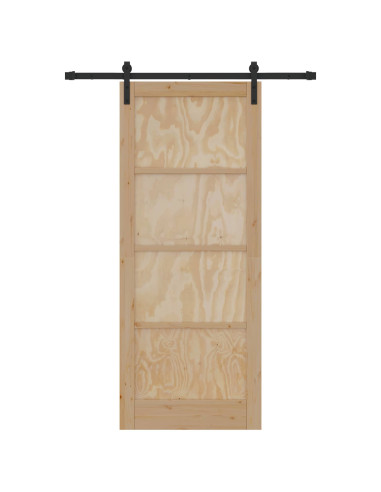 Porta scorrevole Naturale 86 x 211 cm Legno Massello di Pino