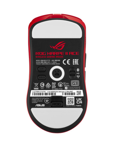 ASUS ROG Harpe II Ace RED mouse Gaming Mano destra RF Wireless + Bluetooth + USB Type-A Ottico 42000 DPI