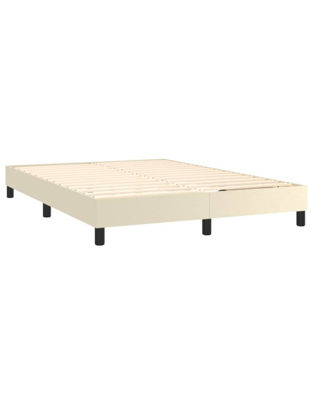 Giroletto a Molle con Materasso e LED Crema 140x200 cm