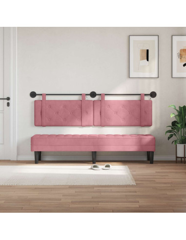 Testiera sospesa Con luce LED Rosa Velluto