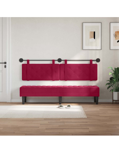 Testiera sospesa Con luce LED Rosso Vino Velluto