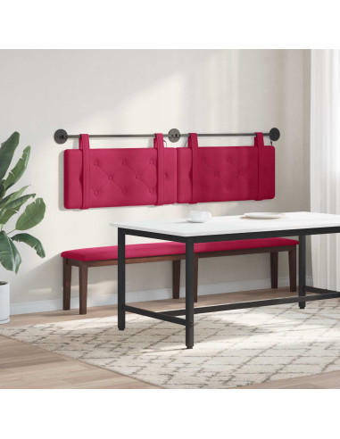 Testiera sospesa Con luce LED Rosso Vino Velluto