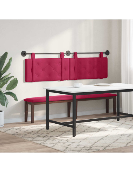 Testiera sospesa Con luce LED Rosso Vino Velluto