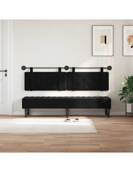 Testiera sospesa Con luce LED Nero Velluto