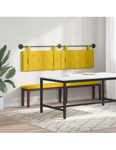 Testiera sospesa Con luce LED Giallo Velluto