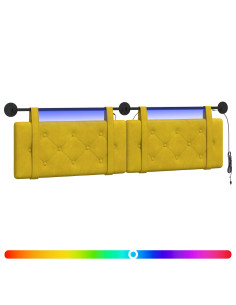 Testiera sospesa Con luce LED Giallo Velluto 2