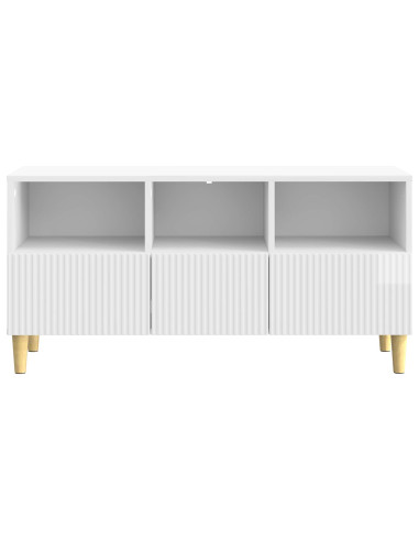 Mobile TV Bianco Lucido 102 x 34,5 x 50 cm Legno ingegnerizzato