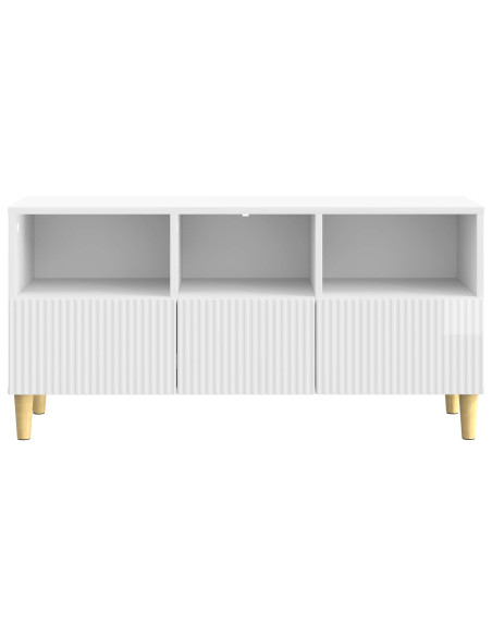 Mobile TV Bianco Lucido 102 x 34,5 x 50 cm Legno ingegnerizzato