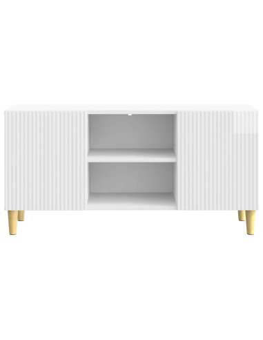 Mobile TV Bianco Lucido 102 x 34,5 x 50 cm Legno ingegnerizzato