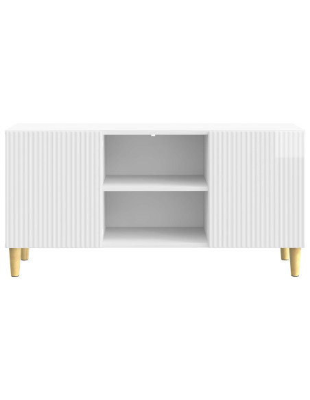 Mobile TV Bianco Lucido 102 x 34,5 x 50 cm Legno ingegnerizzato