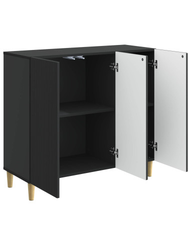 Credenza Nero 89 x 34,5 x 80 cm Legno ingegnerizzato