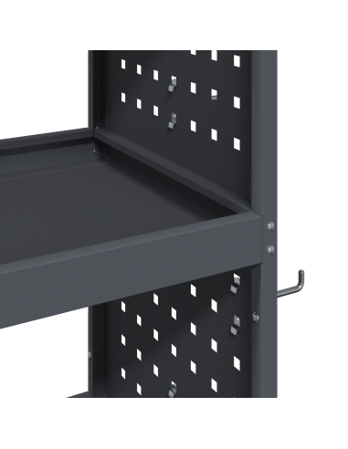 Carrello per Attrezzi con lo scaffale Antracite 75 x 35 x 73 cm