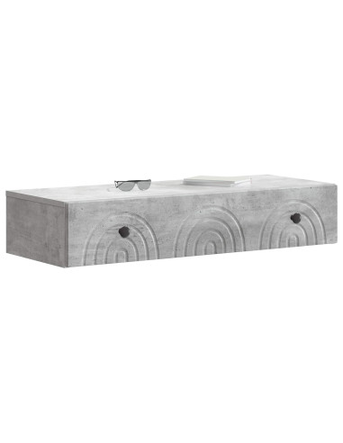Tavolino da Parete Laterale Grigio Cemento 87,5 x 34,5 x 17 cm