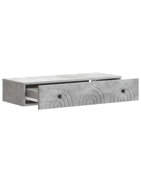 Tavolino da Parete Laterale Grigio Cemento 87,5 x 34,5 x 17 cm