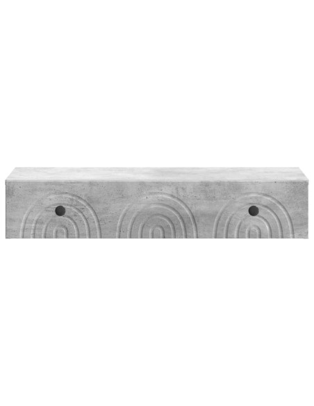 Tavolino da Parete Laterale Grigio Cemento 87,5 x 34,5 x 17 cm