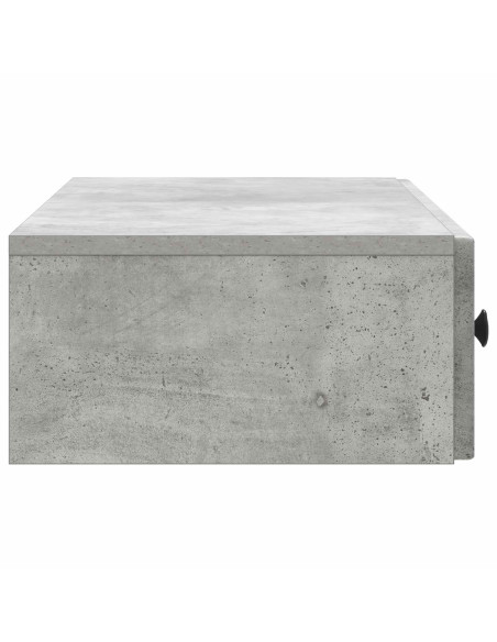 Tavolino da Parete Laterale Grigio Cemento 87,5 x 34,5 x 17 cm
