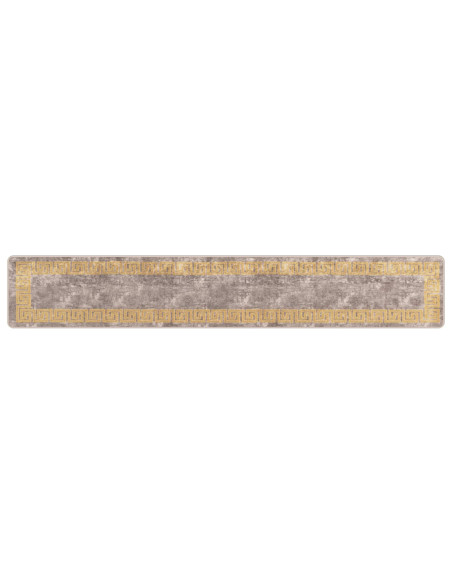 Runner Tappeto MARSA Grigio 50 x 300 cm Poliestere e PVC