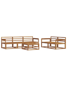 Set di divani da esterno 6 pcs Naturale 2