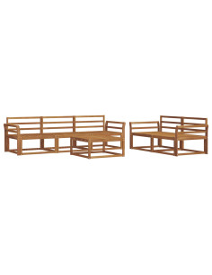 Set di divani da esterno 6 pcs Naturale 2