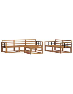Set di divani da esterno 6 pcs Naturale 2