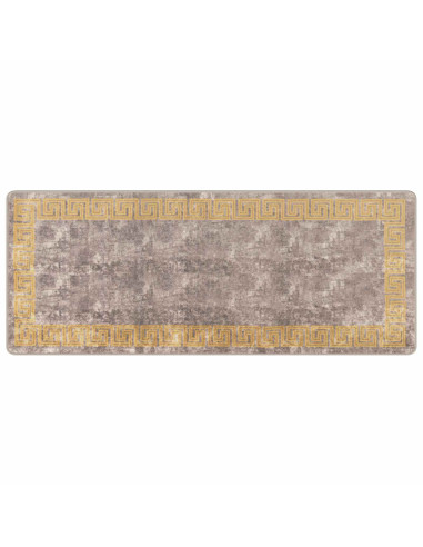 Runner Tappeto MARSA Grigio 80 x 200 cm Poliestere e PVC