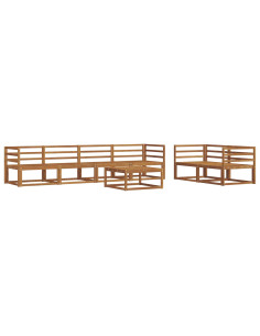 Set di divani da esterno 7 pcs Naturale 2