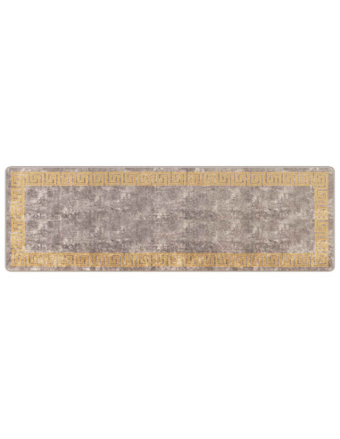 Runner Tappeto MARSA Grigio 80 x 250 cm Poliestere e PVC