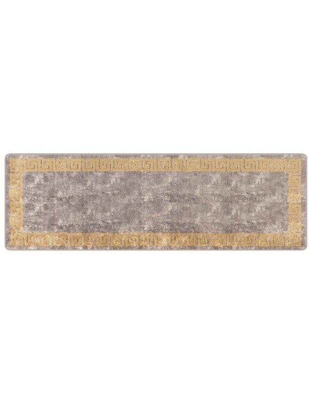 Runner Tappeto MARSA Grigio 80 x 250 cm Poliestere e PVC