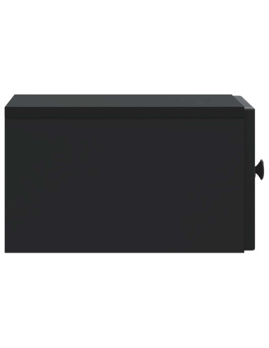 Mobiletto da notte a muro con cassetto Nero 33 x 34,5 x 20 cm